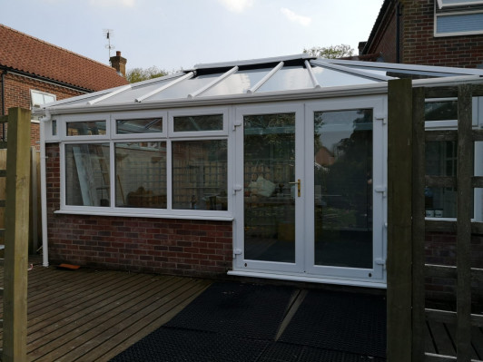 Large conservatory with patio doors, Norfolk