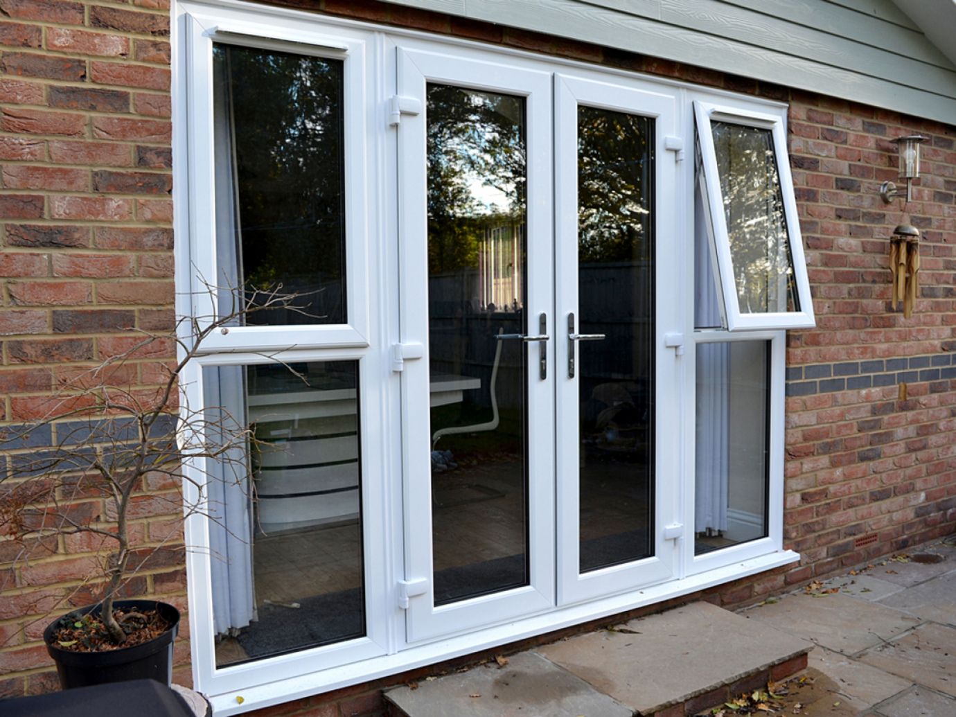 French doors with opening side panels